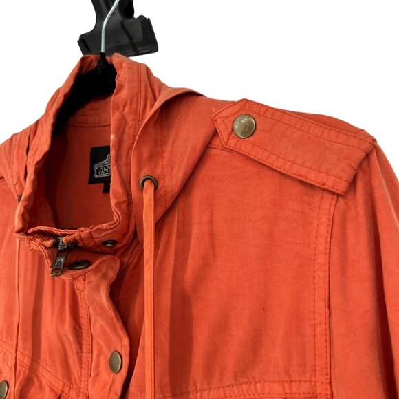 Angie Utility Jacket with Hood Sunwashed Orange Size Small - Picture 8 of 16